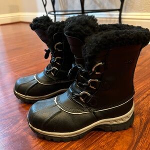 Black Winter Boots with Fur Lining